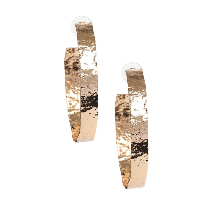 Gold Hammered Hoop Earrings