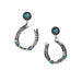Horseshoe with Turquoise Detail Stud Earrings