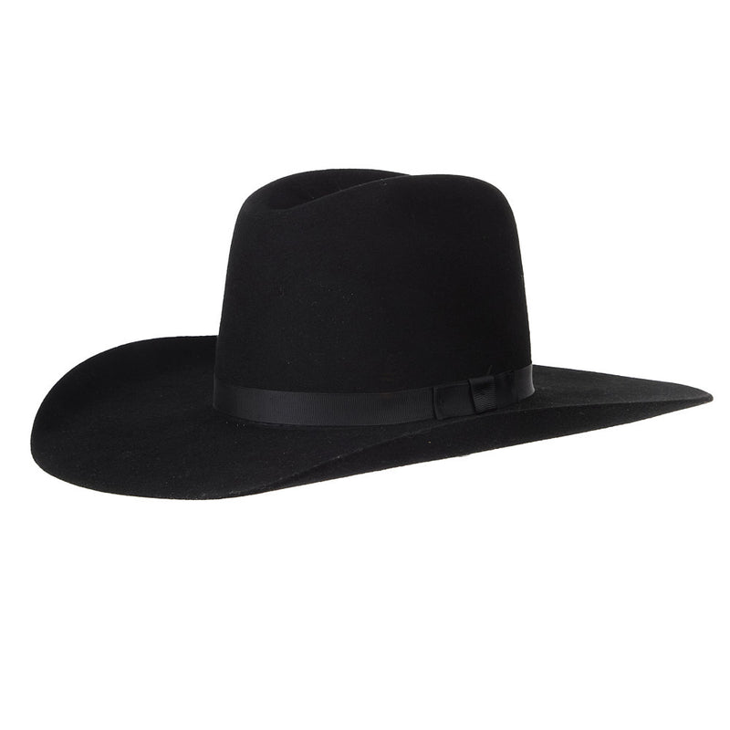 Kid's Black Cowtown 4in Brim Wool Hat