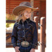 Girl's Brown Satin Pearl Snap Shirt