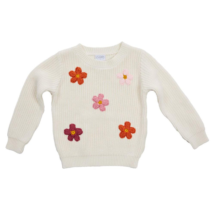 Girl's Pink Daisy Sweater