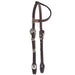 Silver Engraved Single Ear Basket Stamp Show Headstall