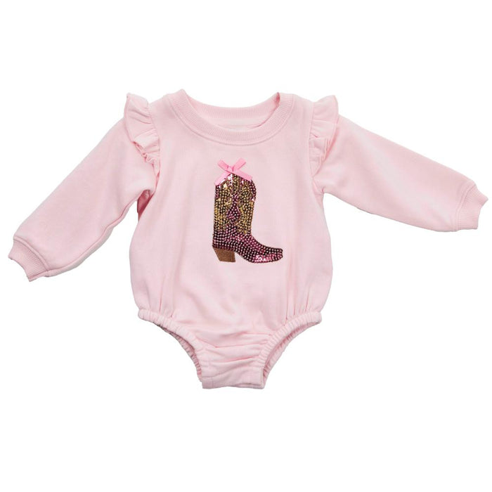 Girl's Sequin Boot Pink Bubble