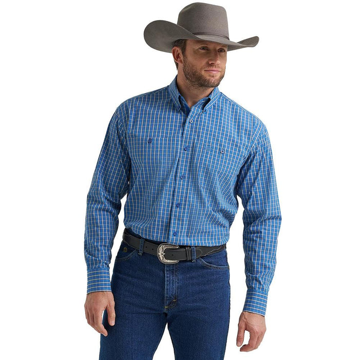 Men's Plaid George Strait Blue Shirt