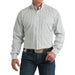 Men's White Printed Long Sleeve Button Shirt