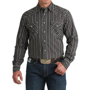 Men's Modern Fit Brown Stripe Shirt
