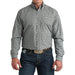 Men's Grey Circle Print Long Sleeve Button Shirt