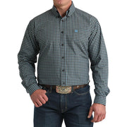 Men's Brown Plaid Long Sleeve Button Shirt