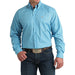 Men's Blue Floral Long Sleeve Button Shirt