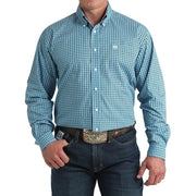 Men's Blue Long Sleeve Button Shirt