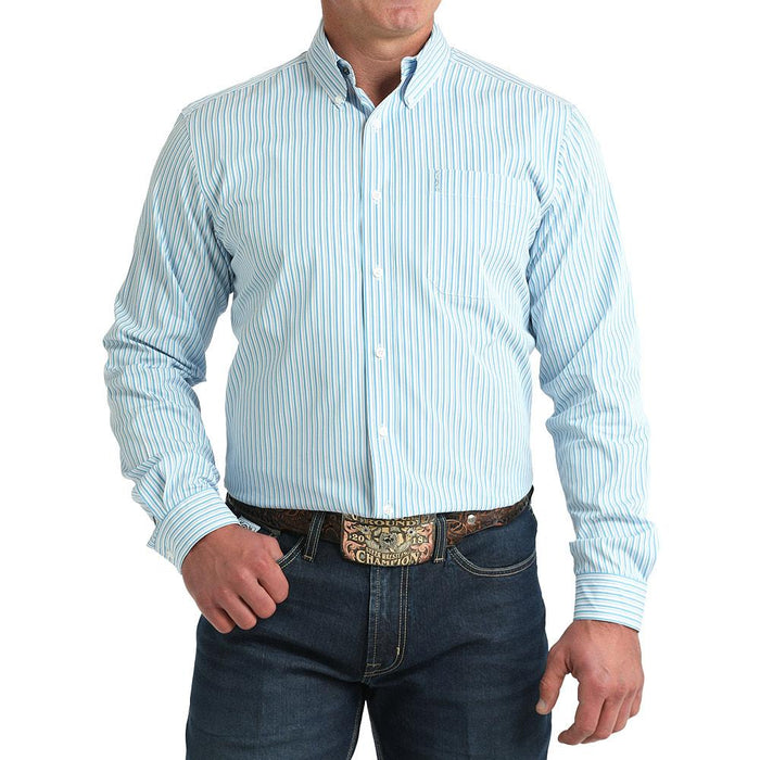 Men's Modern Fit White Stripe Shirt