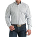 Men's White Striped Long Sleeve Button Shirt