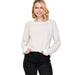 Women's Taupe Striped Long Sleeve Sweater