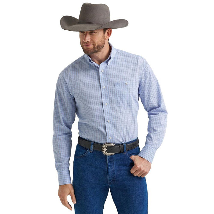 Men's Classic Blue Plaid Shirt