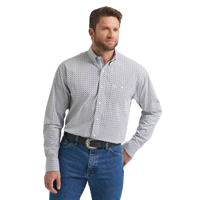 Men's George Strait White Floral Print Shirt
