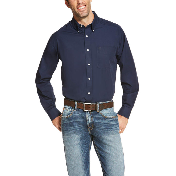 Men's Wrinkle Free Solid Shirt Blue