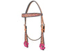Malibu Pink Floral Filigree Browband Headstall
