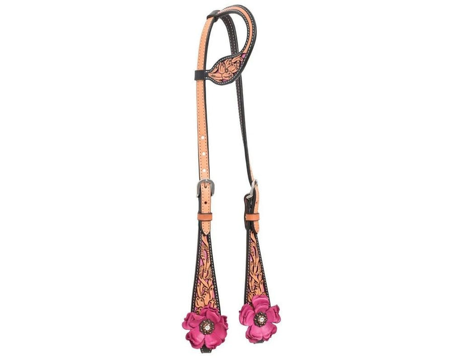 Malibu Pink Floral Filigree Single Ear Headstall