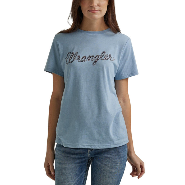 Women`s Western Retro Short-Sleeve Graphic T-Shirt Ashley Blue