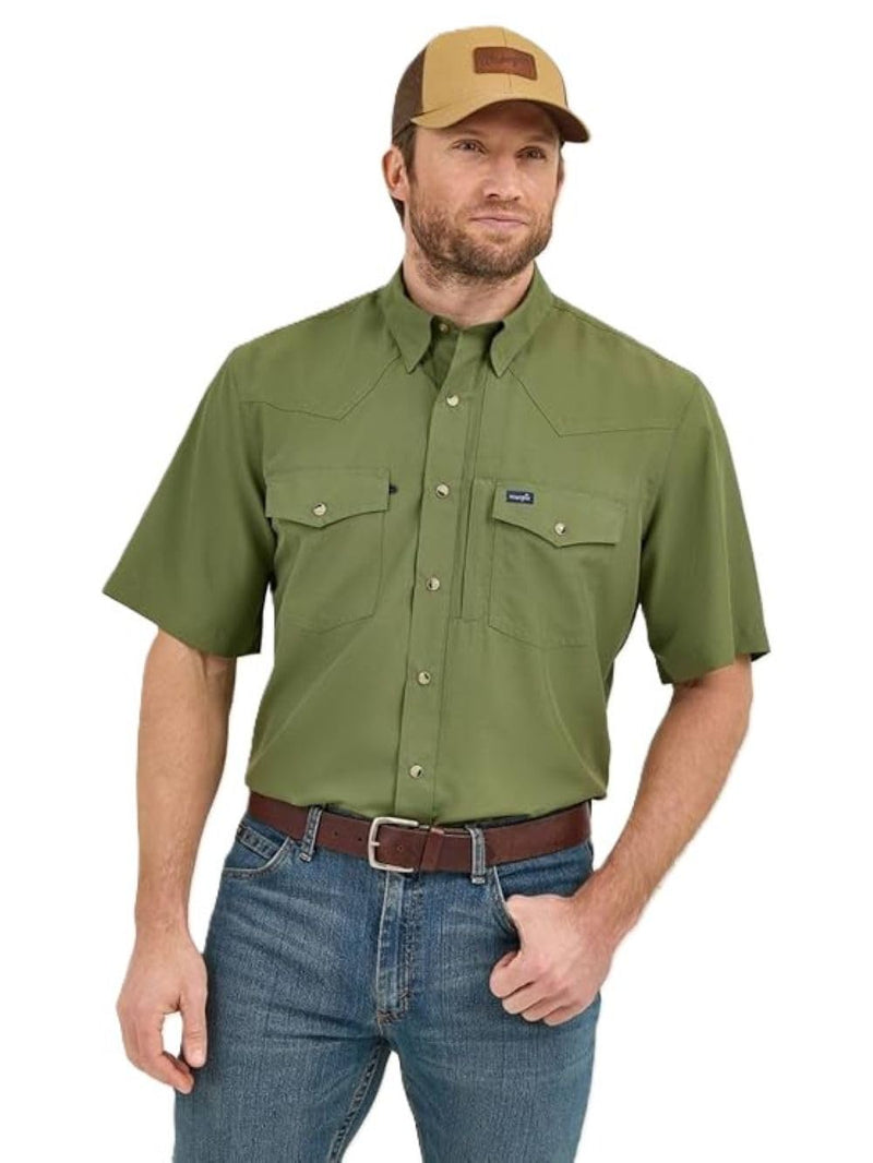 Men's Green Western Performance Shirt