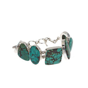 Turquoise Nugget Link Freeform Bracelet