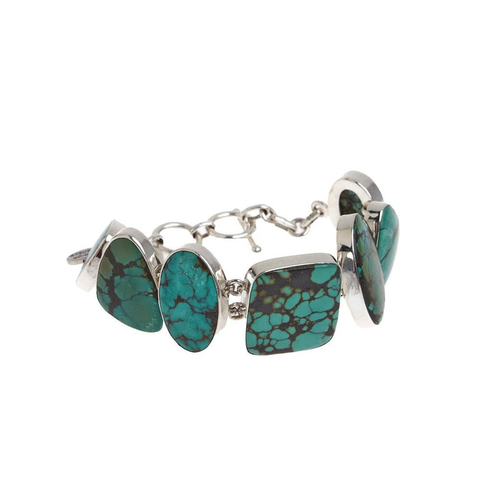 Turquoise Nugget Link Freeform Bracelet