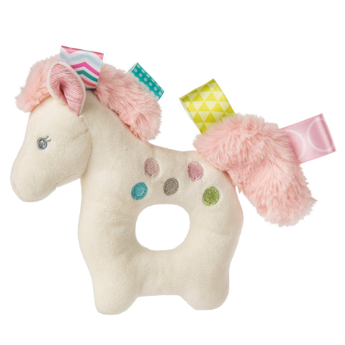 Taggies Soft Rassel Mit Beißring, 13 Cm – Weiches Faultier-Spielzeug Mit Satin-Loops Für Babys
