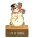 Let It Snow Snowman Acrylic Light Up Sitter