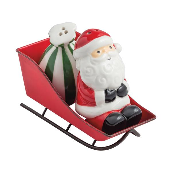 Santa's Sleigh Salt & Pepper Shaker Set