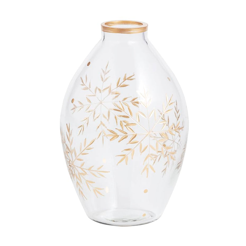 Christmas Snowflake Etched Bud Vase