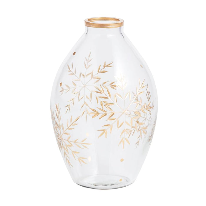 Christmas Snowflake Etched Bud Vase