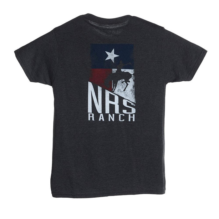 Texas Flag Stacked Logo Black Tee Shirt