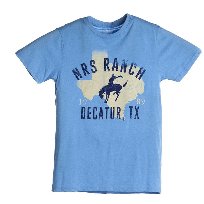Light Blue Bucking Horse Texas Logo Tee Shirt