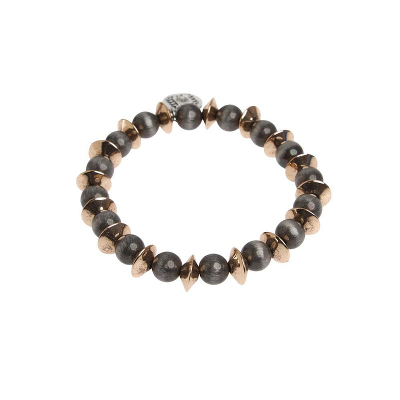 Faux Navajo Pearl with Gold Stretch Bracelet