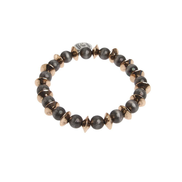 Faux Navajo Pearl with Gold Stretch Bracelet