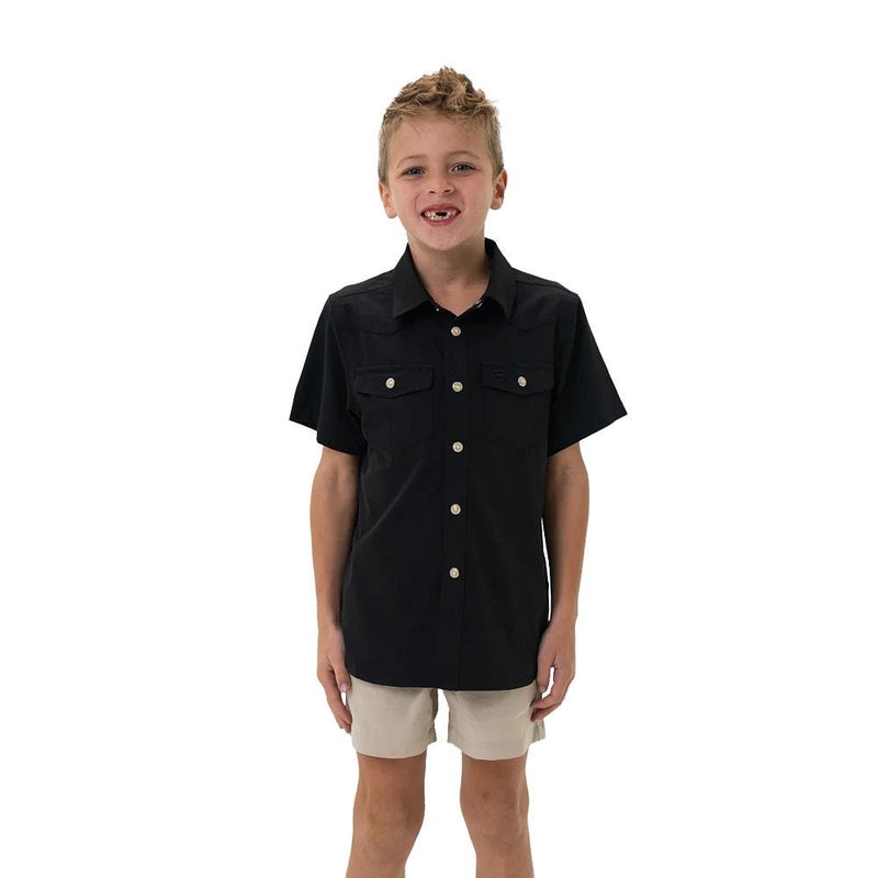 Youth Black Western Performance Shirt