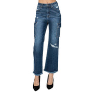 Women's Dark Cargo Ankle Jeans