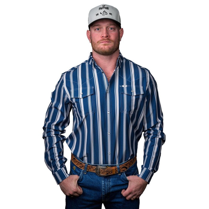 Men's Blue Stripe Atlas Long Sleeve Shirt