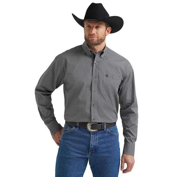 Men's George Strait Black Print Shirt