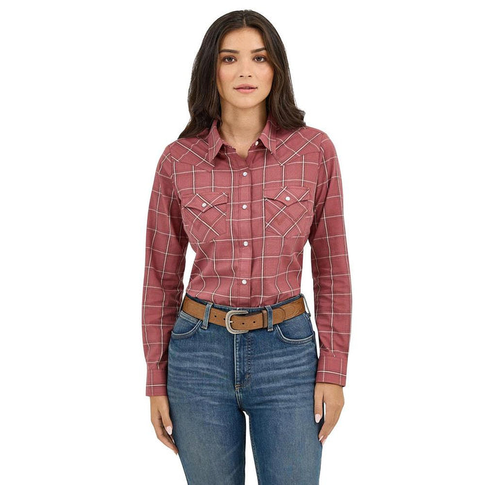 Women's Wine Western Snap Shirt