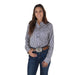 Women's Navy Striped Long Sleeve Shirt