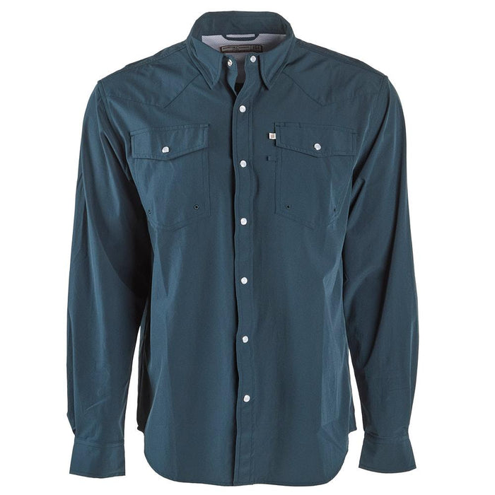 Men's Navy Long Sleeve Snap Shirt