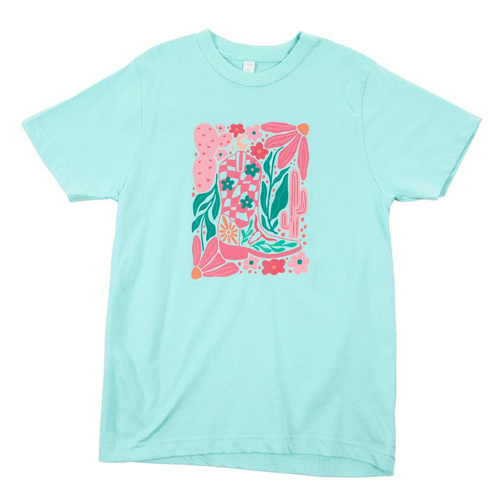 Girl's Cowboy Boot Graphic Tee Shirt