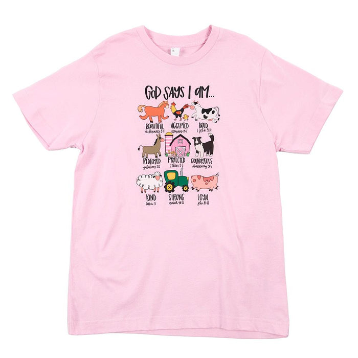 Girl's God Says I Am Lavender Tee Shirt