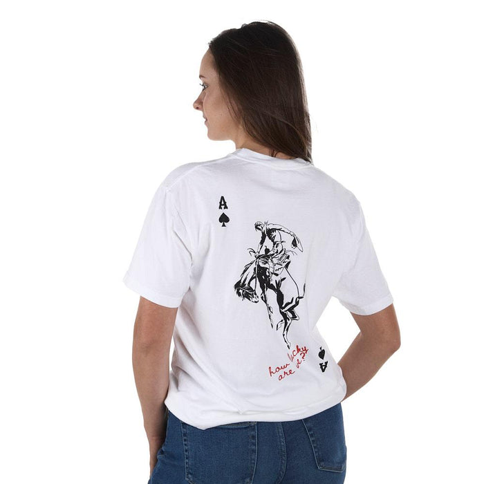 Women's How Lucky Are We White Tee Shirt