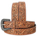 Tan Tooled Floral Belt