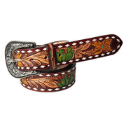 Tooled Cactus Belt