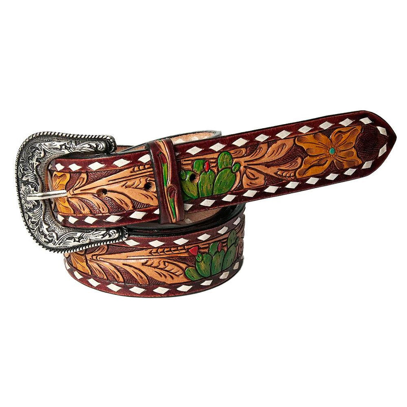Tooled Cactus Belt