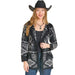 Women's Black Aztec Fringe Cardigan
