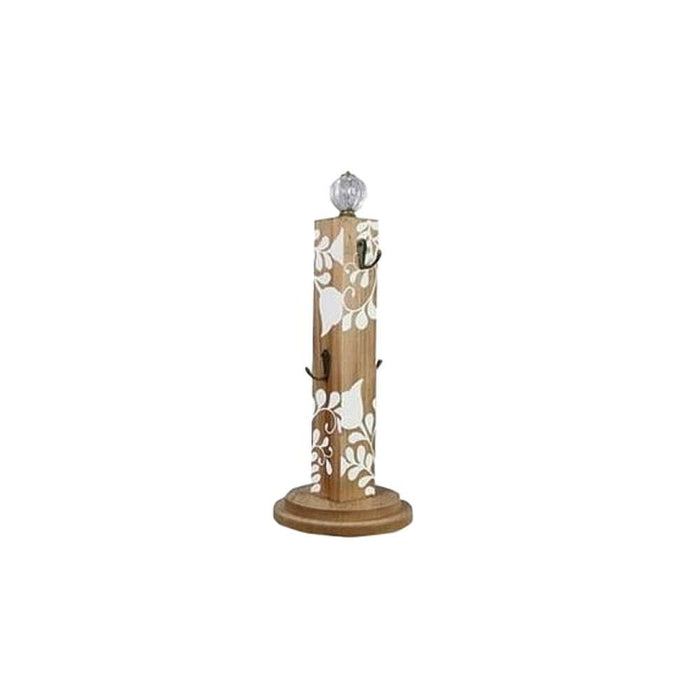 Wooden Tabletop Mug Tree with a Crystal Knob